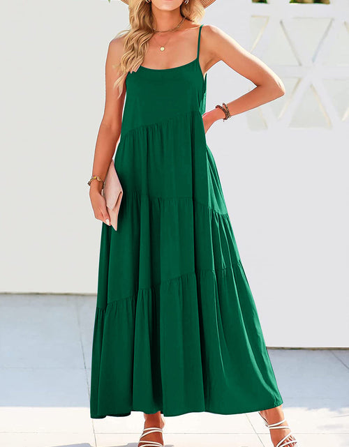 Load image into Gallery viewer, Full Size Ruched Tiered Spaghetti Strap Dress
