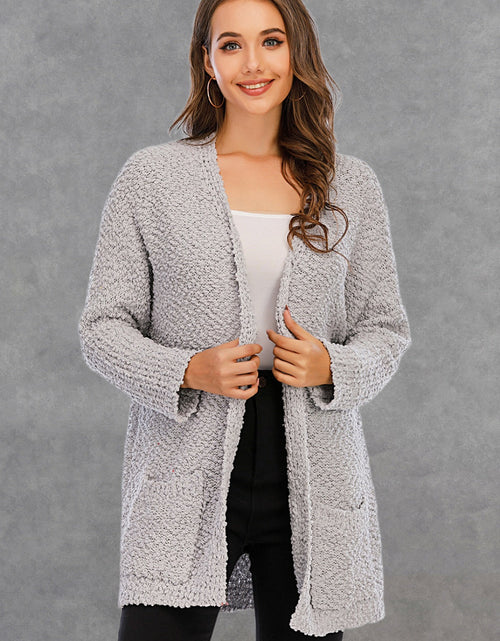 Load image into Gallery viewer, Angel Wings Pocketed Open Front Long Sleeve Cardigan

