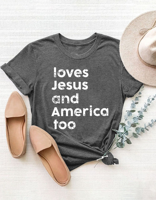 Load image into Gallery viewer, Letter Graphic Round Neck Short Sleeve T-Shirt
