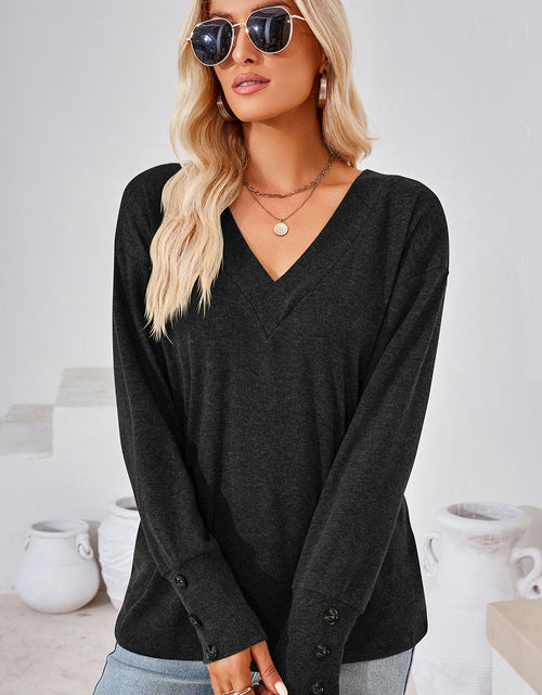 Load image into Gallery viewer, V-Neck Dropped Shoulder T-Shirt
