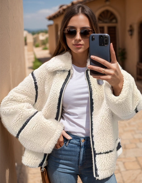 Load image into Gallery viewer, Zip Up Long Sleeve Sherpa Jacket
