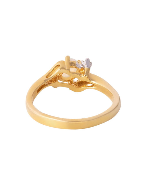 Load image into Gallery viewer, Vintage Ring Sapphire &amp; Clear Austrian Crystals 18k White Gold Electroplated September Birthstone by PVD Vintage Jewelry
