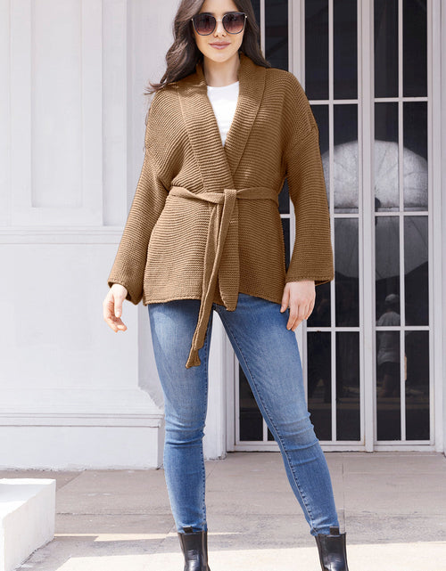 Load image into Gallery viewer, Tied Open Front Long Sleeve Cardigan
