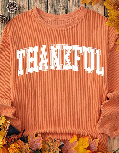 Load image into Gallery viewer, THANKFUL Round Neck Long Sleeve Sweatshirt

