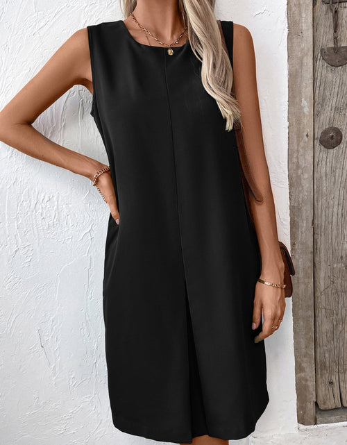 Load image into Gallery viewer, Ivy Lane Pocketed Round Neck Sleeveless Mini Dress
