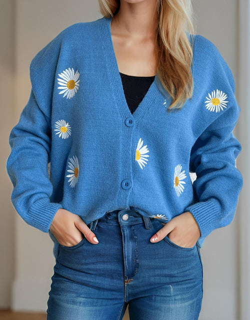 Load image into Gallery viewer, Daisy Button Up V-Neck Cardigan
