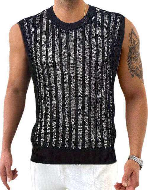 Load image into Gallery viewer, Men's Round Neck Hollow Out Sleeveless Top
