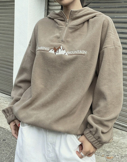 Load image into Gallery viewer, Mountain Quarter Zip Long Sleeve Hoodie
