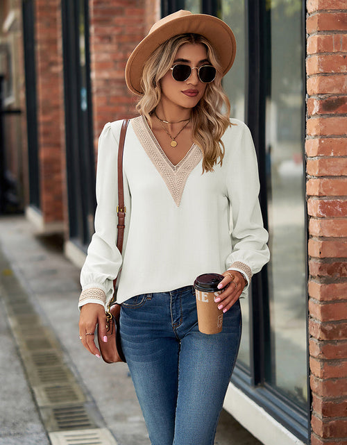 Load image into Gallery viewer, V-Neck Long Sleeve Blouse

