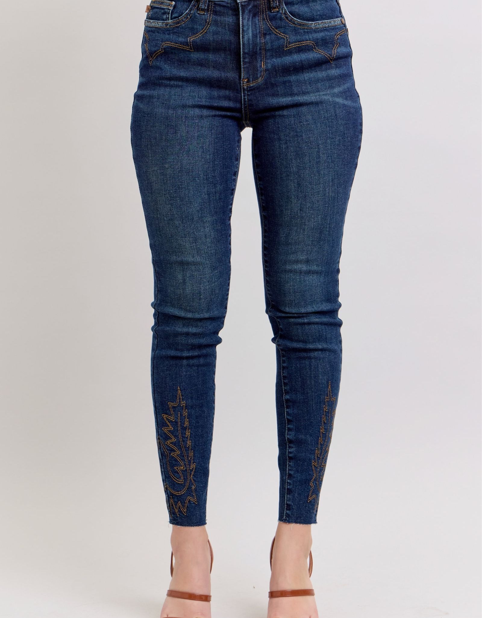 Judy Blue Full Size Embroidered High Rise Skinny Jeans Plus Size