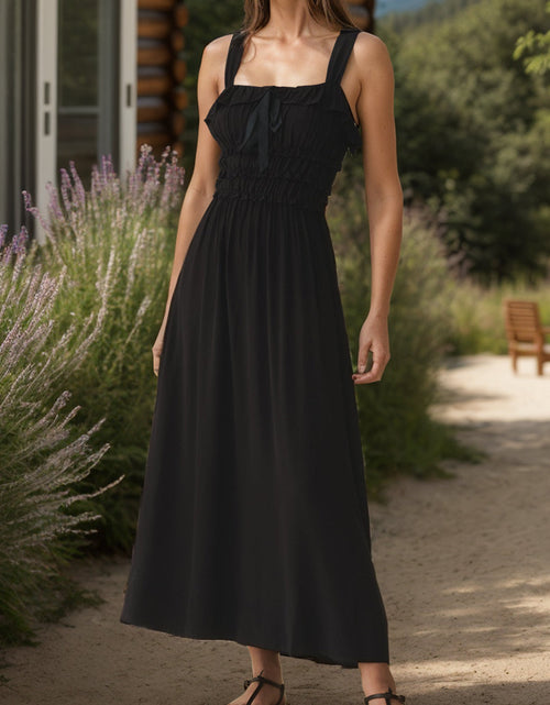 Load image into Gallery viewer, Frill Square Neck Wide Strap Dress
