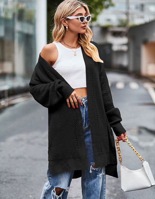 Load image into Gallery viewer, Long Sleeve Waffle-Knit Cardigan
