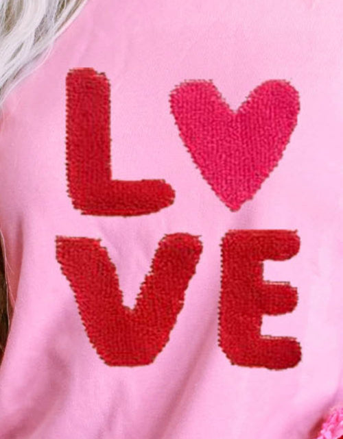 Load image into Gallery viewer, LOVE Sequin Dropped Shoulder Sweatshirt
