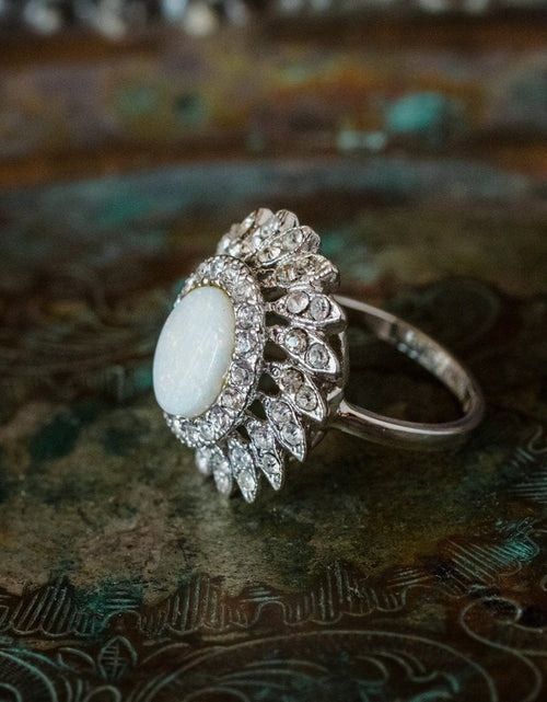 Load image into Gallery viewer, Vintage Jewelry Pinfire Opal Cocktail Ring in a 18k Gold Electroplated Setting Made in the USA by PVD Vintage Jewelry
