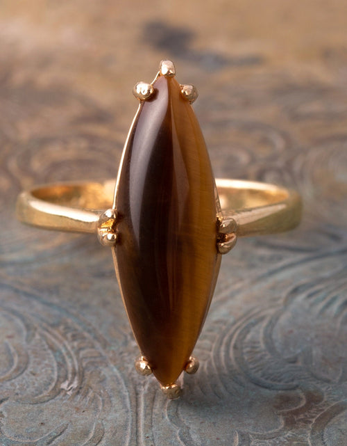 Load image into Gallery viewer, Vintage Genuine Jade Ring 18k Yellow Gold Electroplated Made in the USA by PVD Vintage Jewelry
