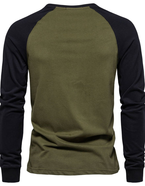 Load image into Gallery viewer, Men's Contrast Round Neck Raglan Sleeve T-Shirt

