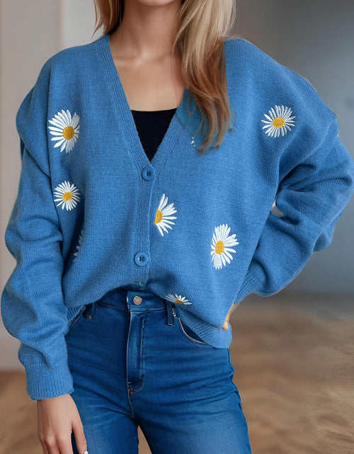 Load image into Gallery viewer, Daisy Button Up V-Neck Cardigan
