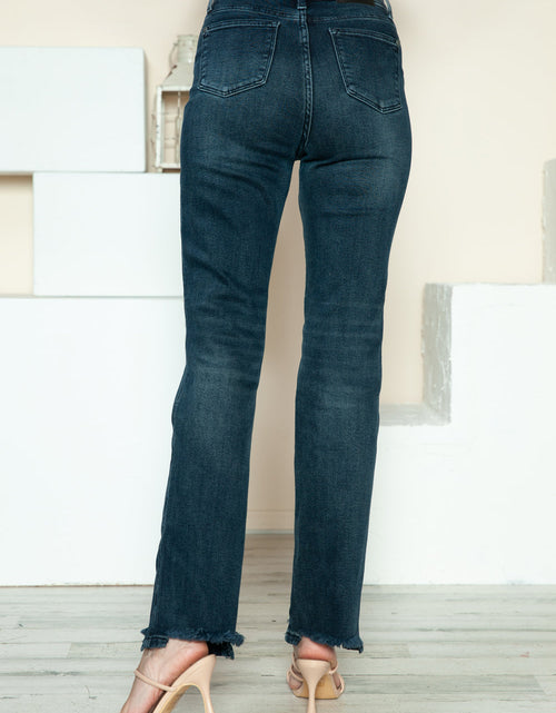 Load image into Gallery viewer, Judy Blue Full Size Button Fly Hem Destroy Straight Jeans

