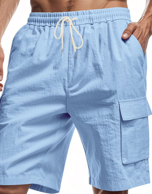 Load image into Gallery viewer, Men's Full Size Drawstring Shorts with Cargo Pockets Plus Size
