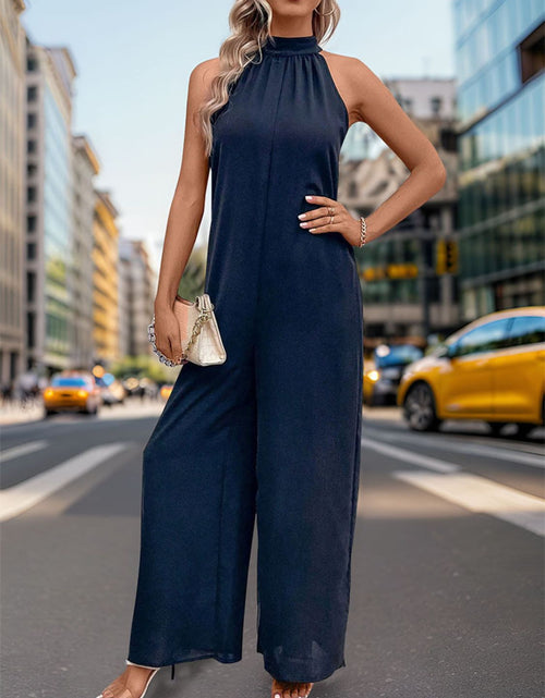 Load image into Gallery viewer, Perfee Tied Grecian Wide Leg Jumpsuit
