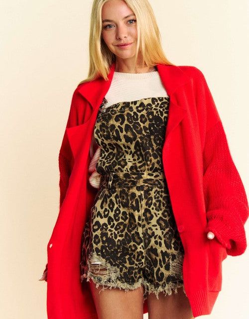 Load image into Gallery viewer, Davi &amp; Dani Button Up Dropped Shoulder Cardigan with Pockets
