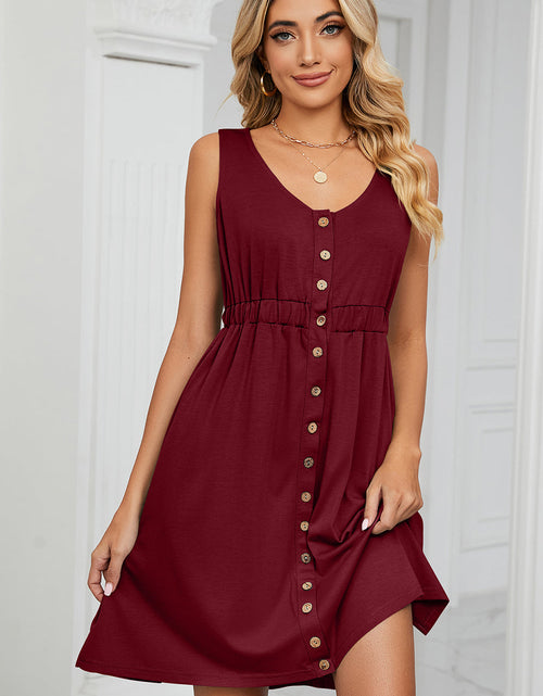 Load image into Gallery viewer, Buttoned Wide Strap Mini Dress
