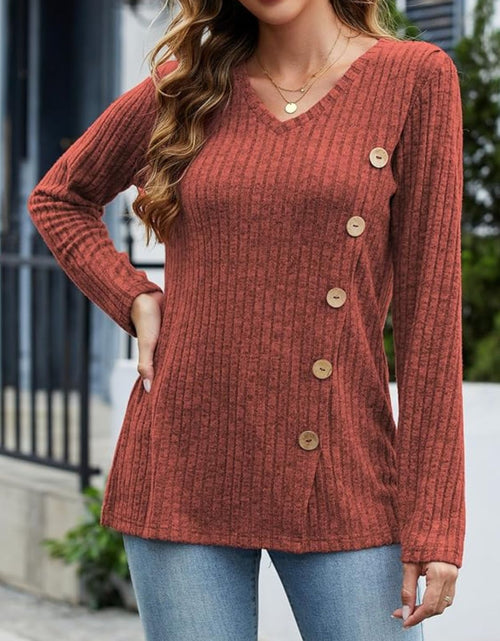 Load image into Gallery viewer, V-Neck Long Sleeve T-Shirt
