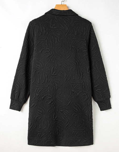 Load image into Gallery viewer, Texture Quarter Zip Long Sleeve Mini Dress
