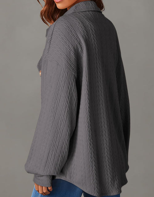Load image into Gallery viewer, Textured Button Up Long Sleeve Shacket
