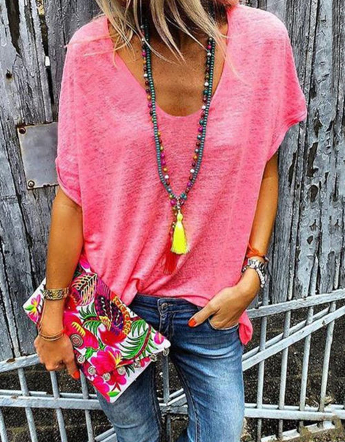 Load image into Gallery viewer, Full Size Scoop Neck Short Sleeve T-Shirt
