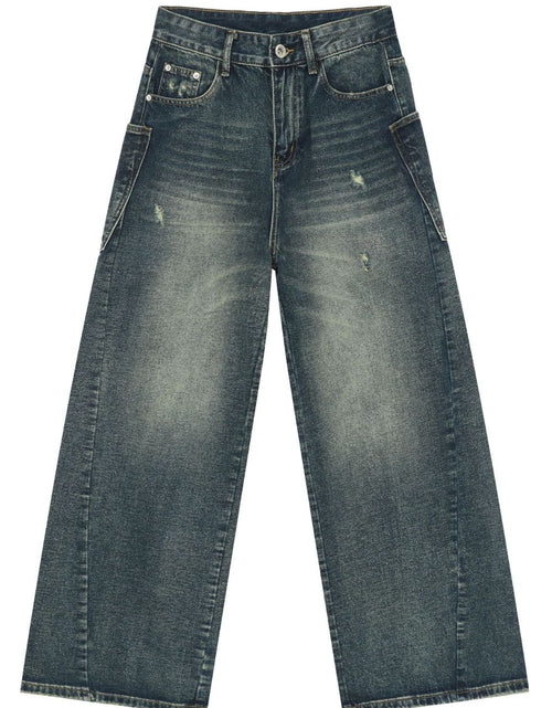 Load image into Gallery viewer, Men's Distressed Detail Wide Leg Jeans
