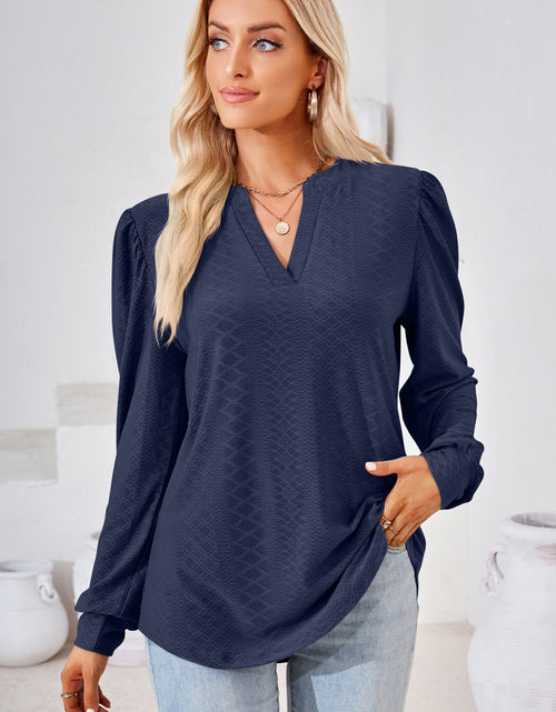 Load image into Gallery viewer, V-Neck Puff Sleeve Blouse
