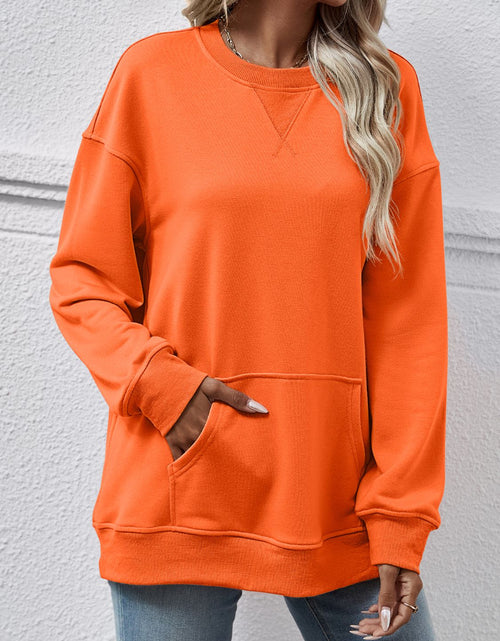 Load image into Gallery viewer, Round Neck Long Sleeve Sweatshirt

