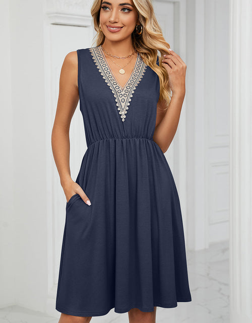 Load image into Gallery viewer, Pocketed V-Neck Wide Strap Dress
