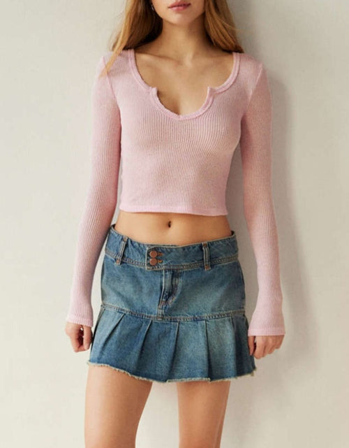 Load image into Gallery viewer, Notched Long Sleeve T-Shirt
