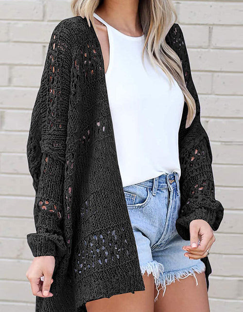 Load image into Gallery viewer, Openwork Open Front Long Sleeve Cardigan
