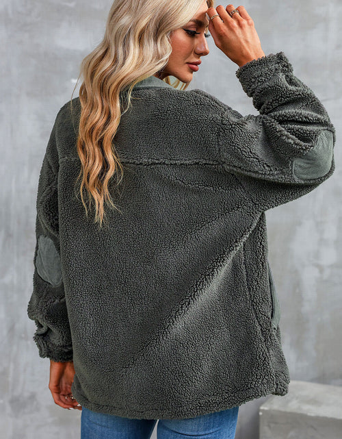 Load image into Gallery viewer, Collared Neck Drop Shoulder Jacket
