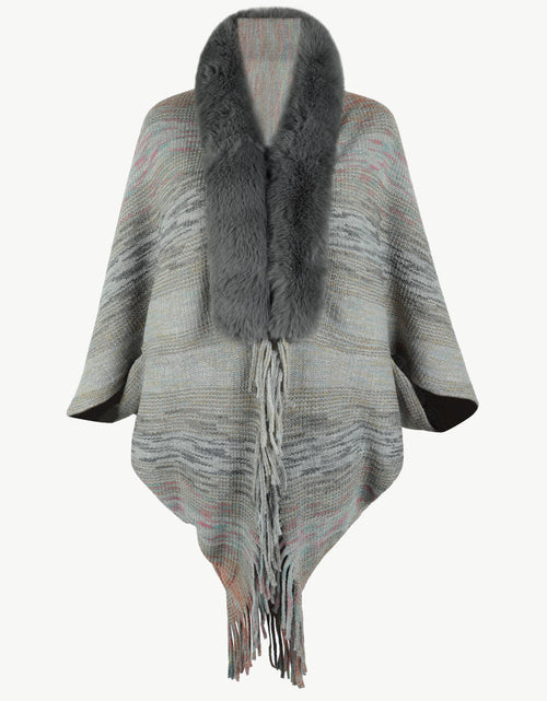 Load image into Gallery viewer, Open Front Fringe Hem Poncho

