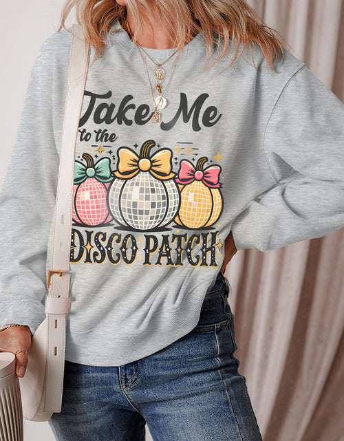 Load image into Gallery viewer, Graphic Round Neck Long Sleeve Sweatshirt
