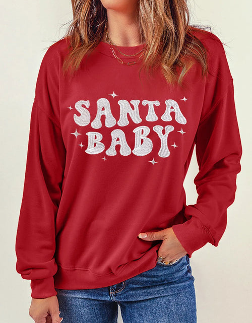 Load image into Gallery viewer, SANTA BABY Round Neck Long Sleeve Sweatshirt
