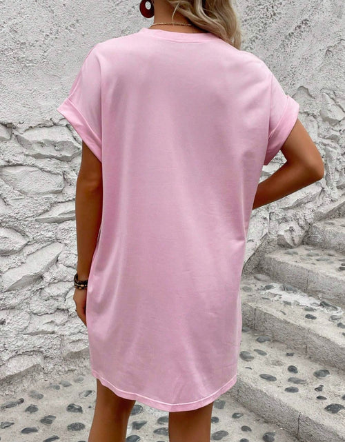 Load image into Gallery viewer, Round Neck Short Sleeve Mini Dress
