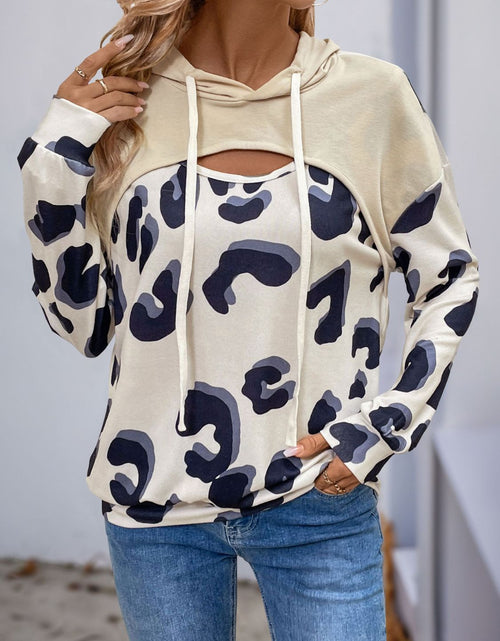 Load image into Gallery viewer, Perfee Drawstring Faux Layered Long Sleeve Hoodie
