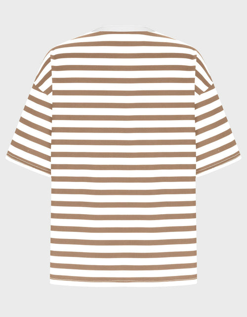 Load image into Gallery viewer, Striped Round Neck Half Sleeve T-Shirt
