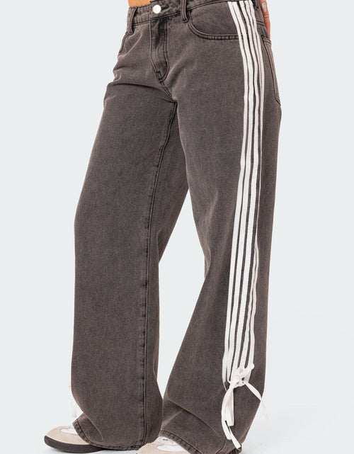 Load image into Gallery viewer, Side Striped Loose Fit Jeans

