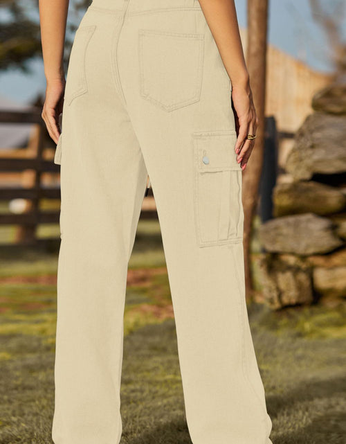 Load image into Gallery viewer, Loose Fit Drawstring Jeans with Pocket
