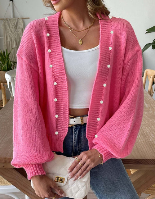 Load image into Gallery viewer, Pearl Open Front Long Sleeve Cardigan
