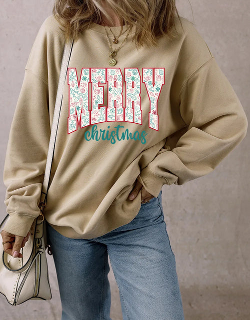 Load image into Gallery viewer, MERRY CHRISTMAS Round Neck Long Sleeve Sweatshirt
