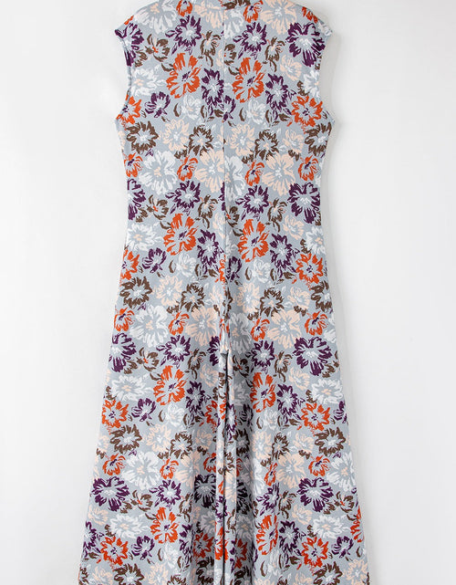 Load image into Gallery viewer, Floral Sleeveless Button Front Wide Leg Jumpsuit
