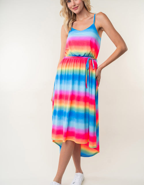 Load image into Gallery viewer, White Birch Full Size Ombre Striped Midi Cami Dress
