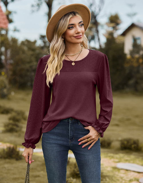 Load image into Gallery viewer, Round Neck Puff Sleeve Blouse
